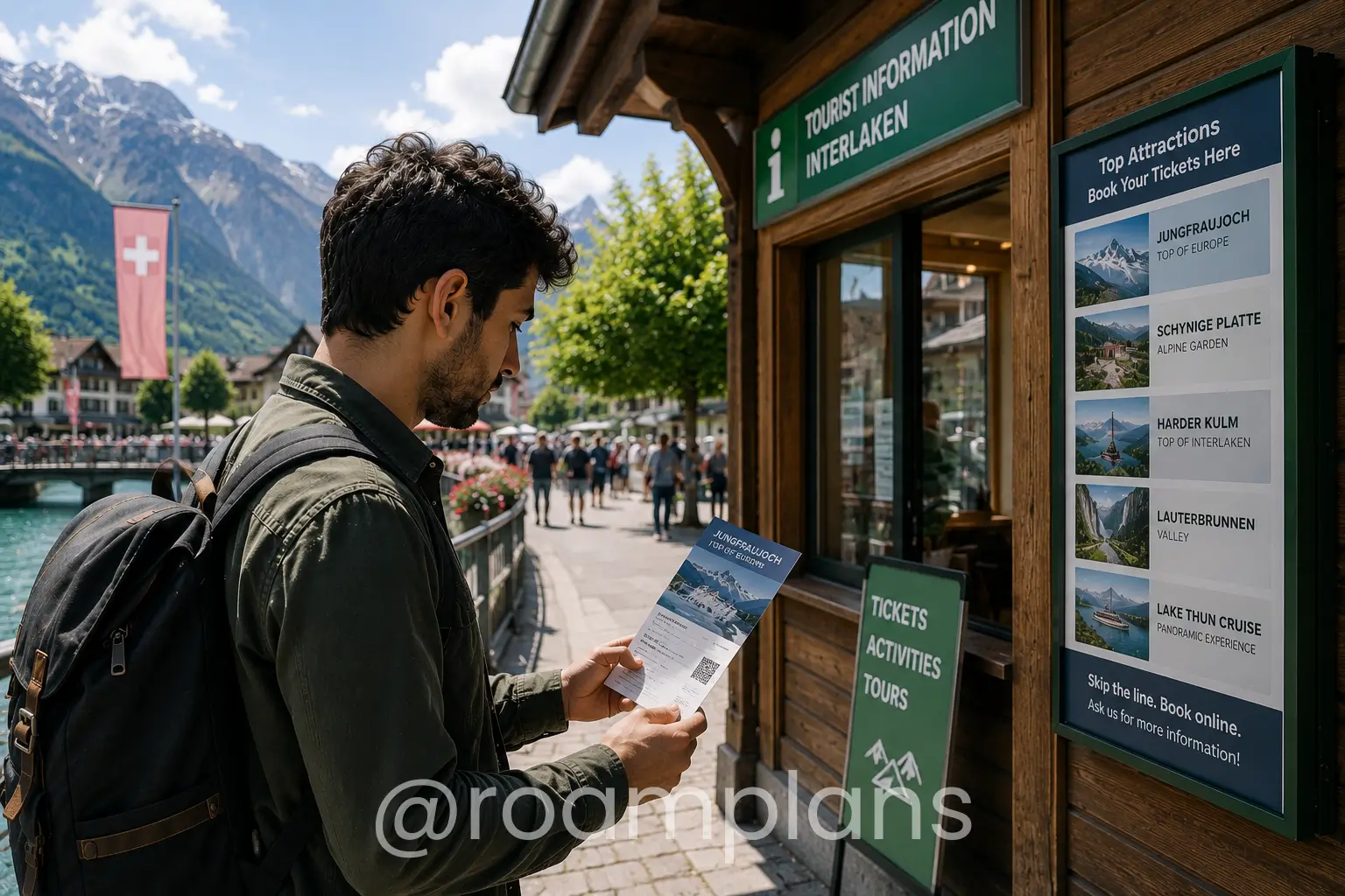 Traveler booking popular tours and attractions after major trip reservations