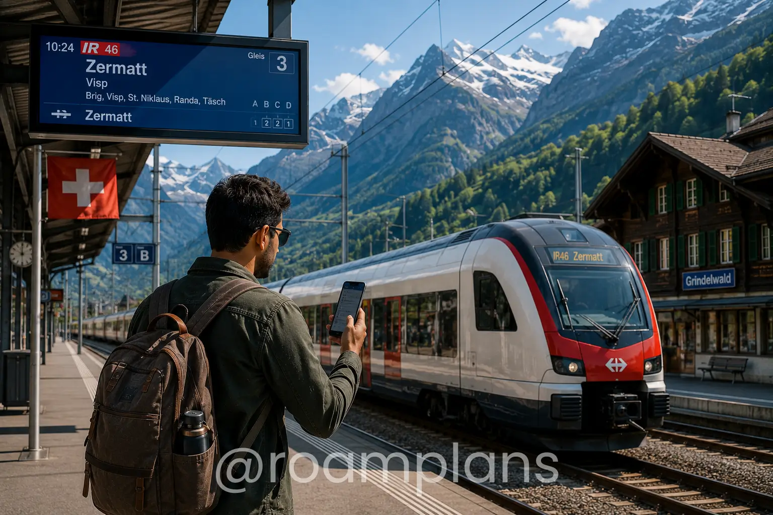 Traveler comparing public transportation, walking routes, and airport transfers