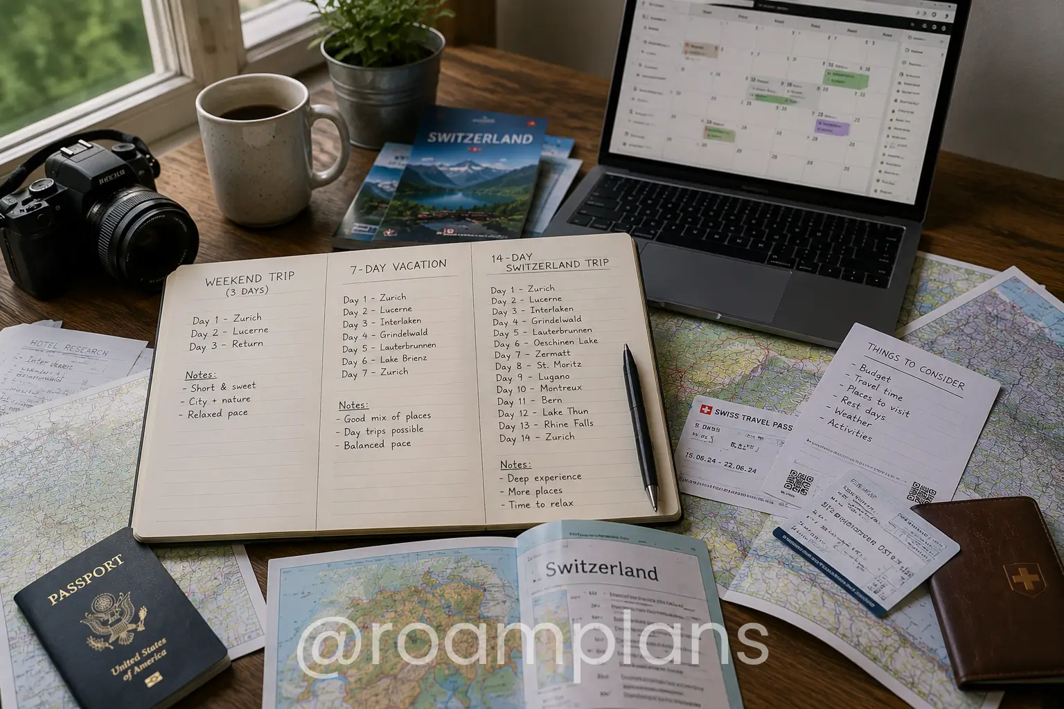 Traveler comparing recommended durations for different types of trips