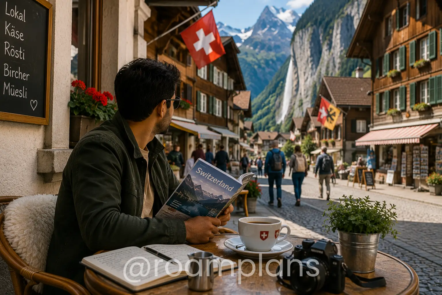 Traveler learning about local culture and customs before a trip