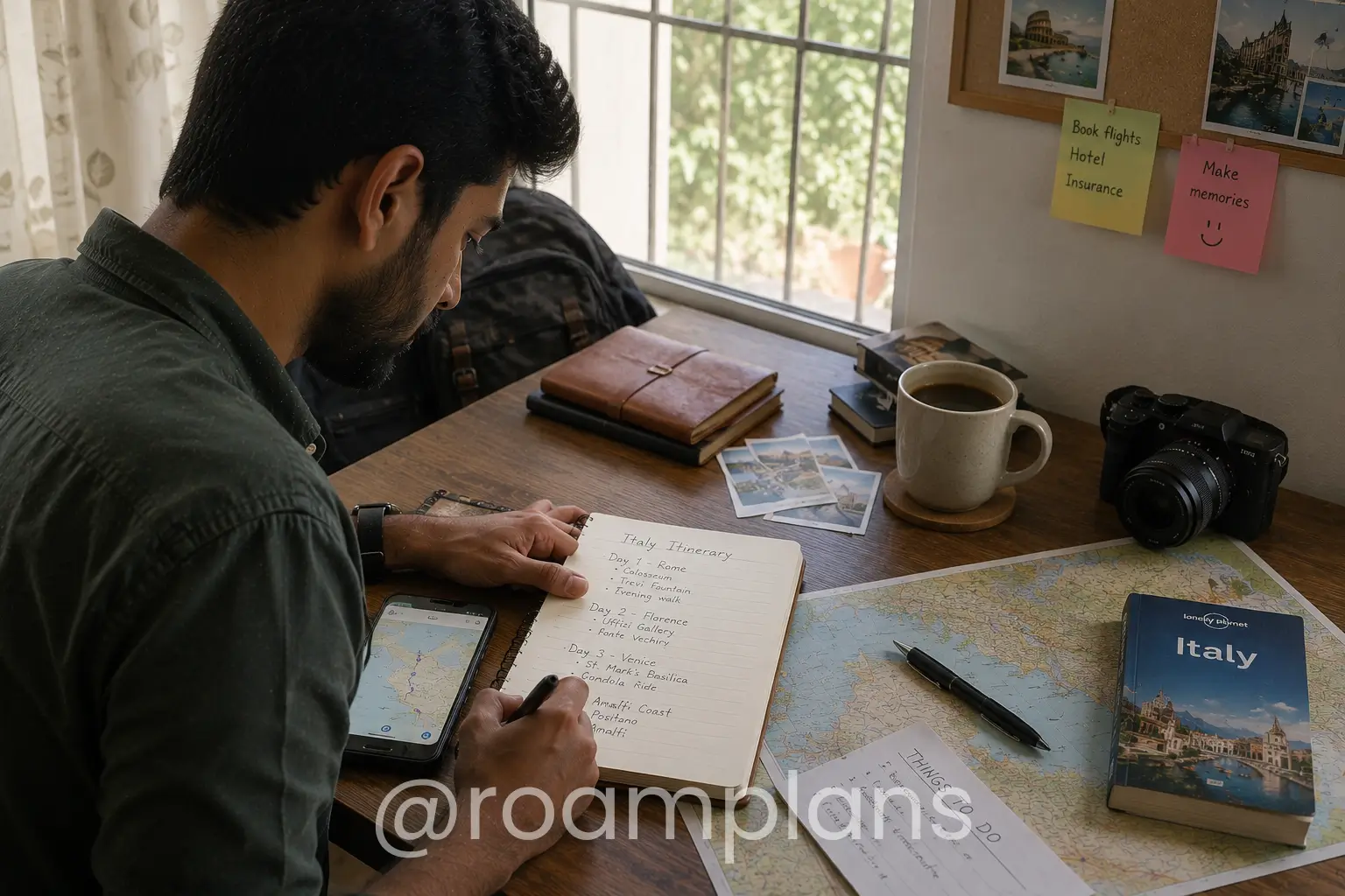 Traveler planning local transportation, activities, and a realistic itinerary