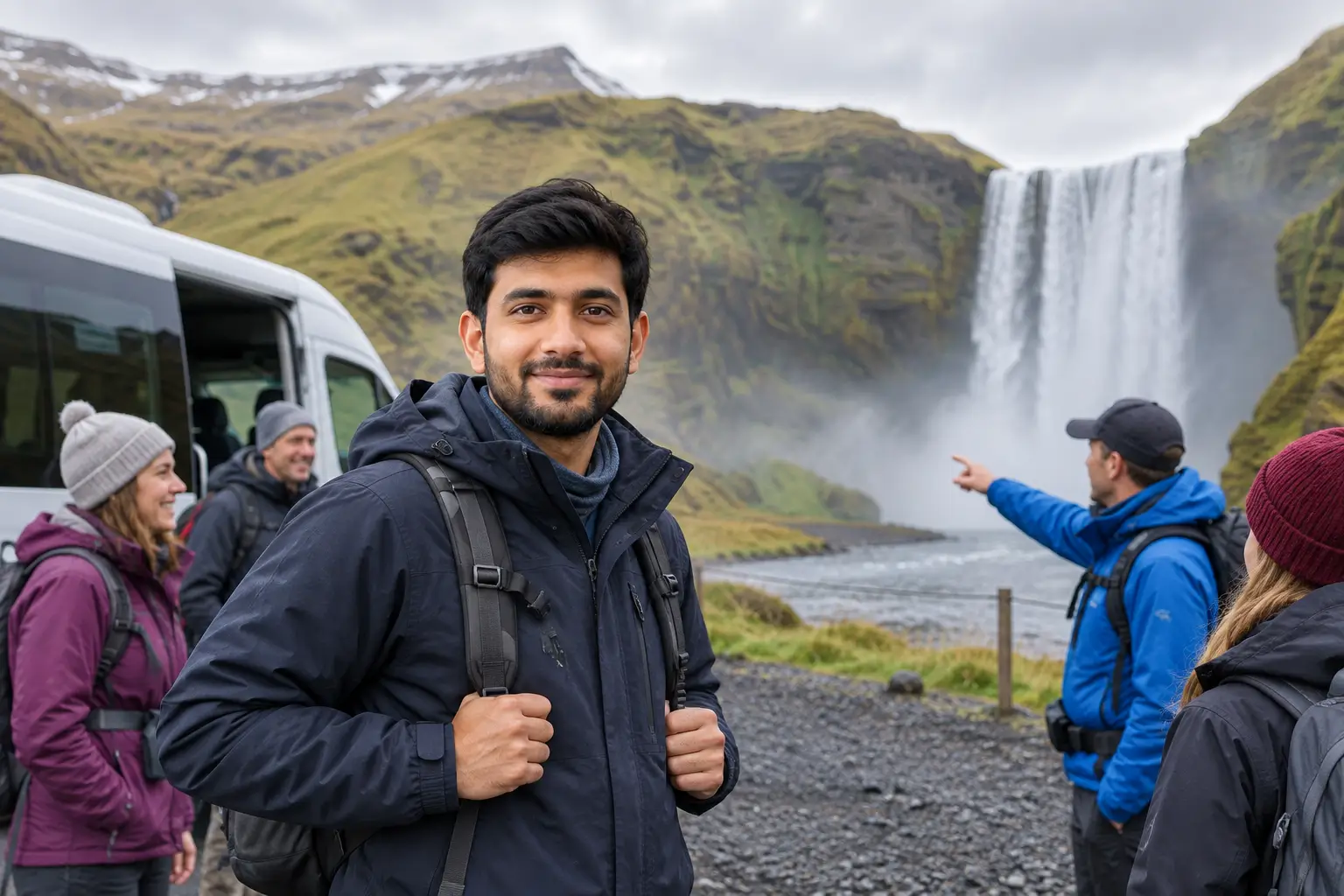 Adnan Ahmed joining a small guided tour in Iceland