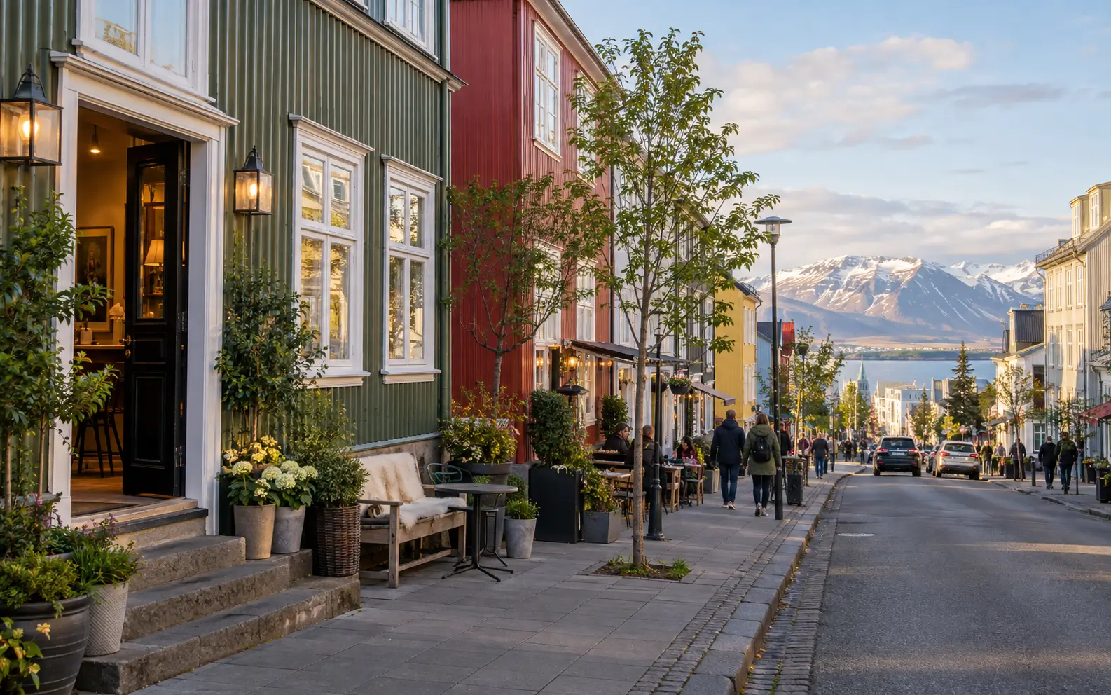 Boutique accommodation on a colourful central Reykjavik street