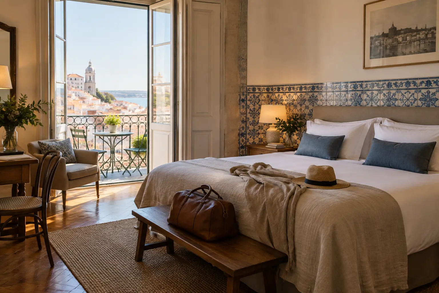 Well-located Portugal hotel room representing accommodation budget choices
