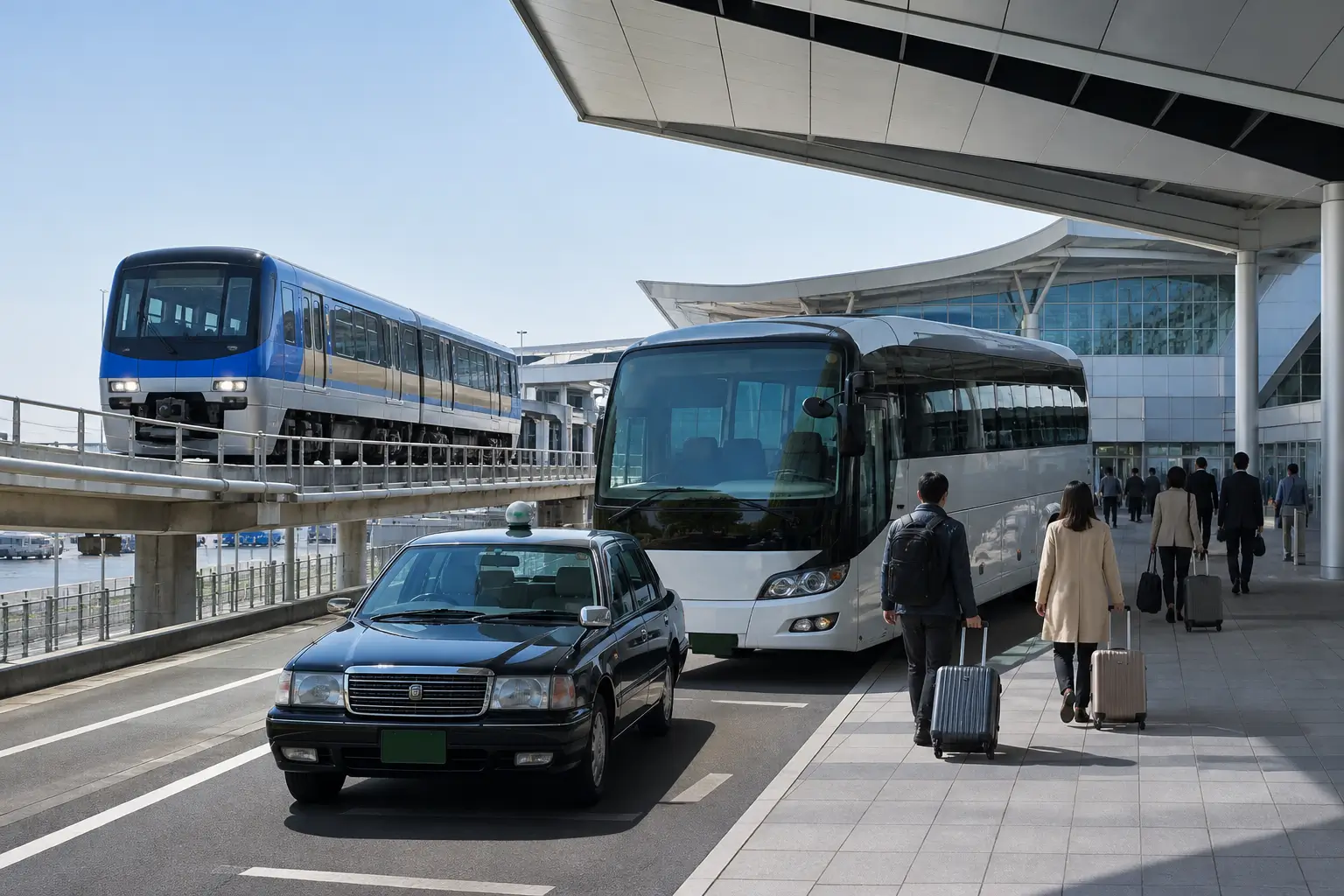 Japan airport train bus and taxi transportation options