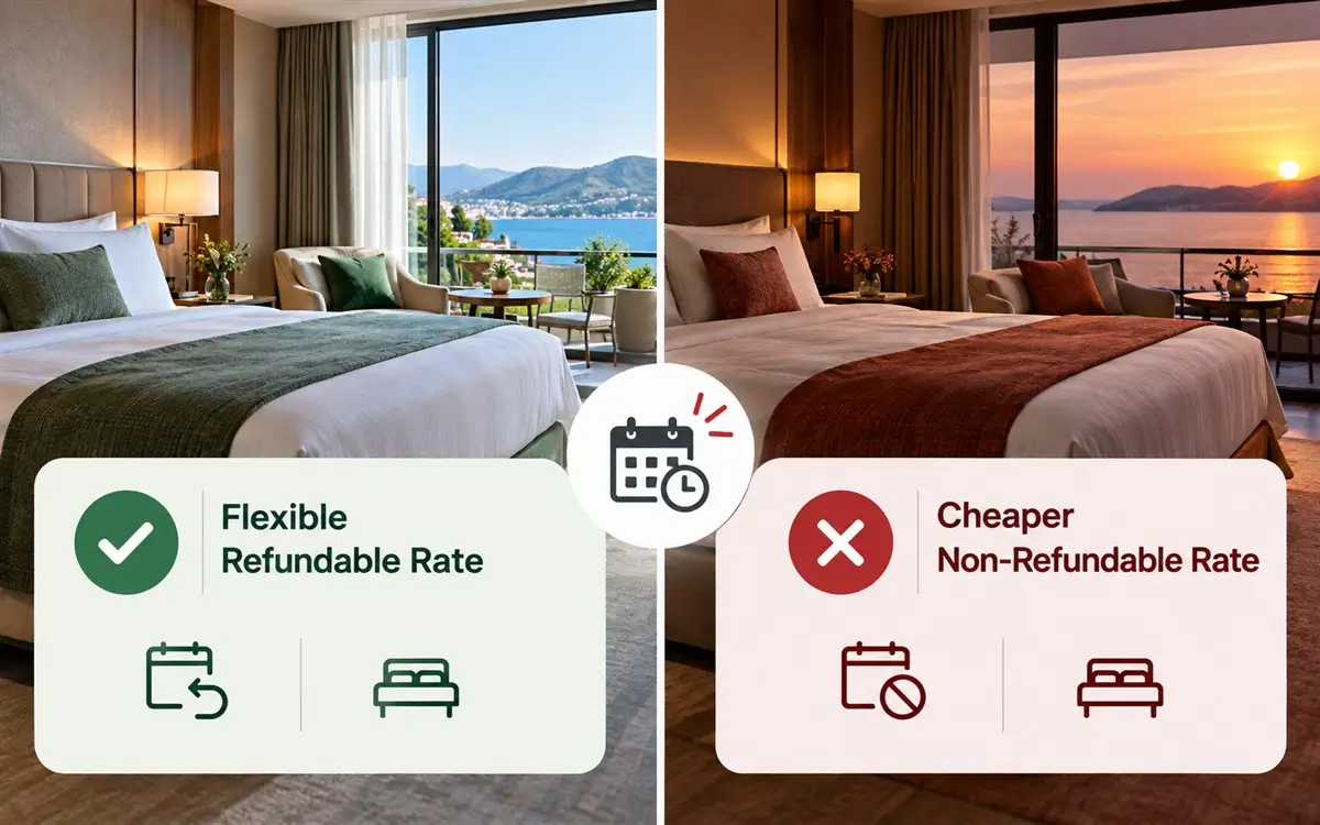 Flexible and non-refundable hotel policies side by side